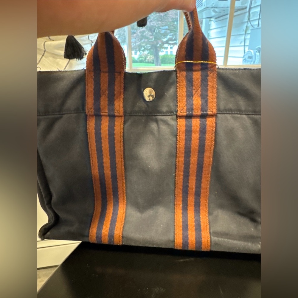 Sold! Hermes Toile Fourre Tout MM Tote Small